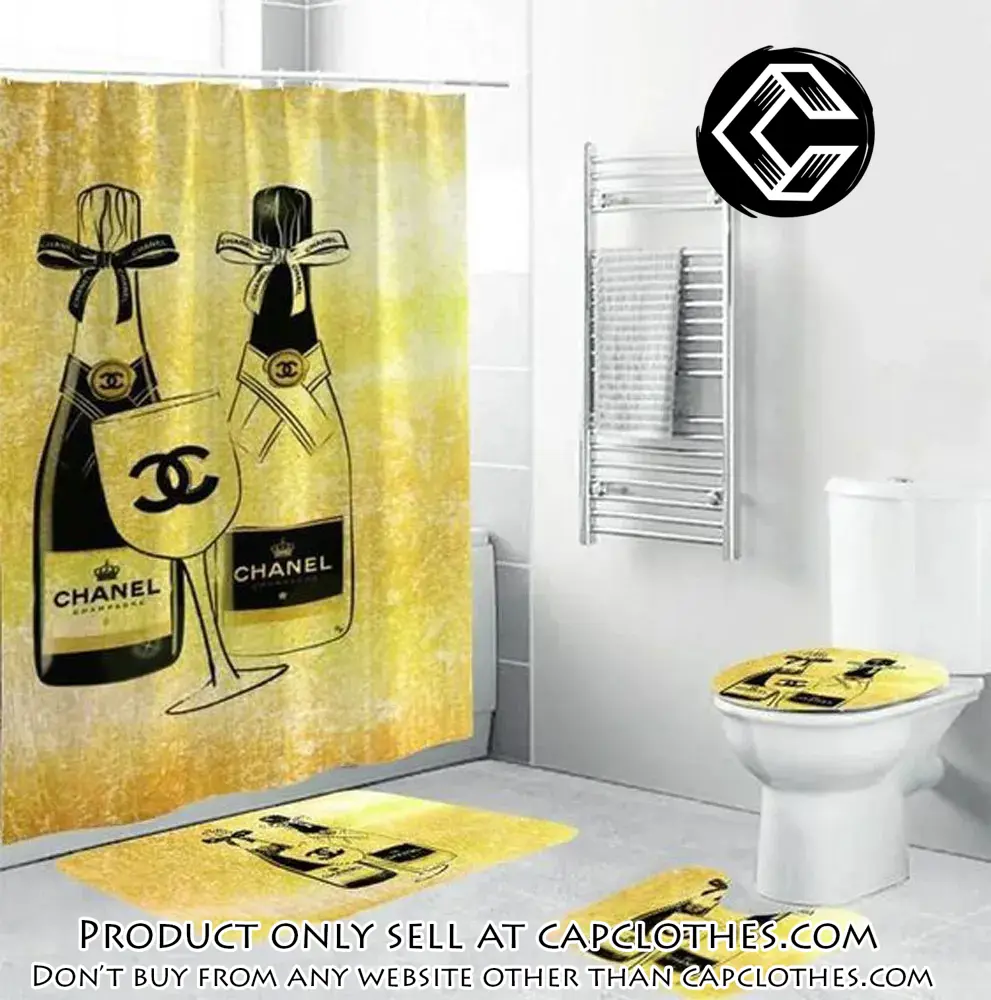 Chanel yellow fashion luxury brand premium bathroom set home decor cc4222666